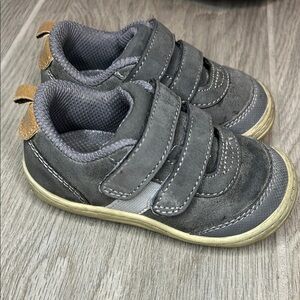 Stride Rite Gray and Tan Sneakers with Velcro Straps